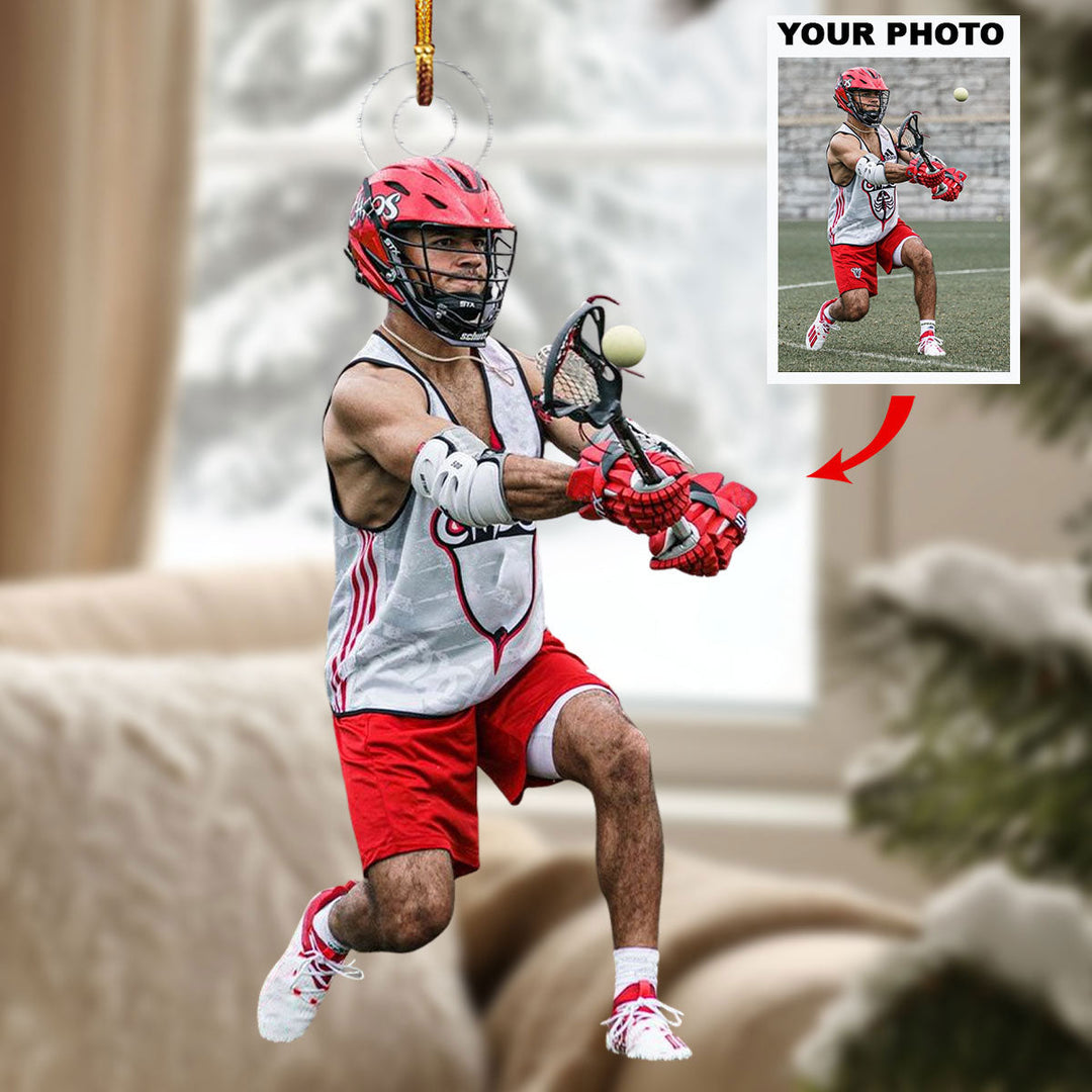 Lacrosse Joy - Personalized Photo Mica Ornament - Christmas Gift For Sports Lovers