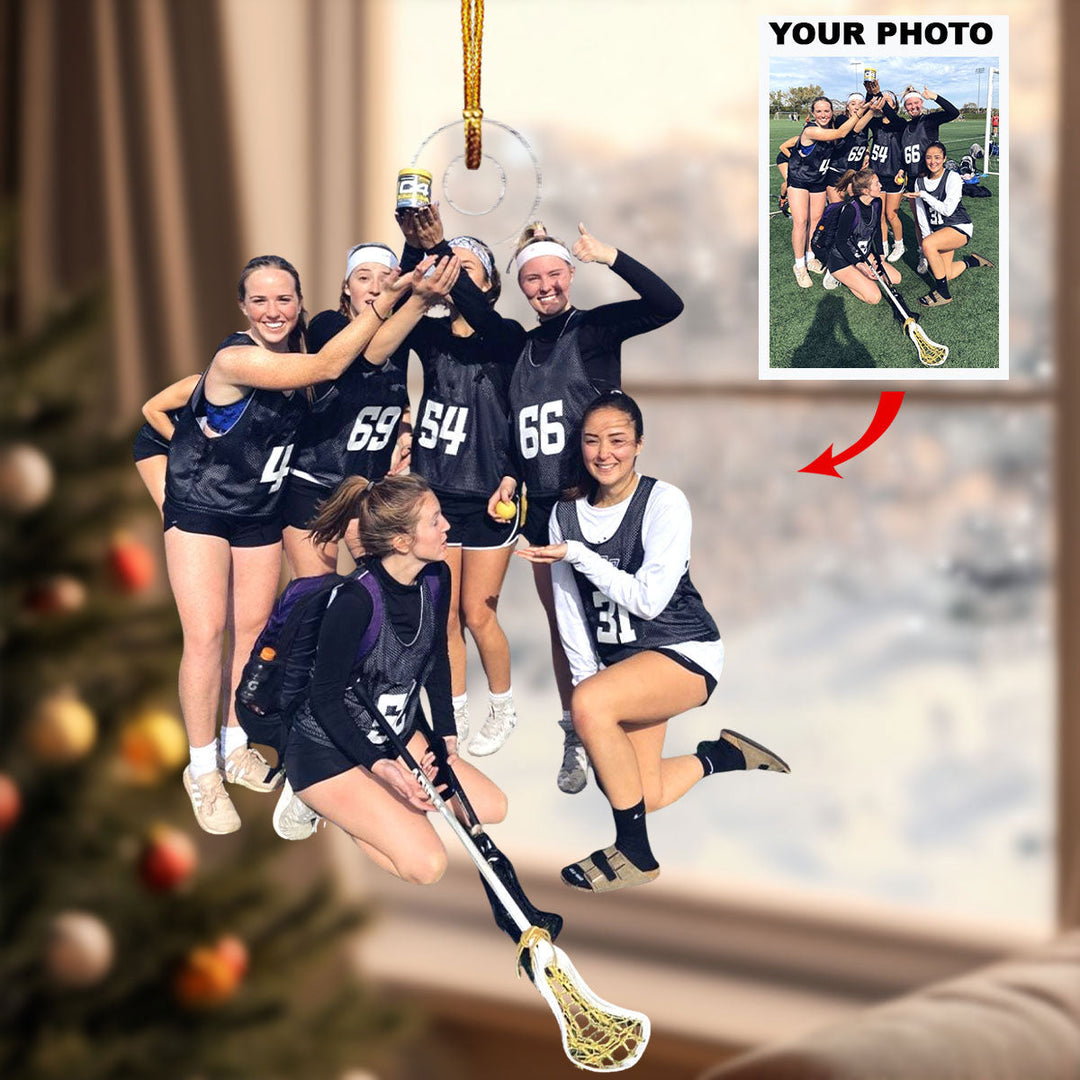 Lax Love - Personalized Photo Mica Ornament - Christmas Gift For Sports Lovers