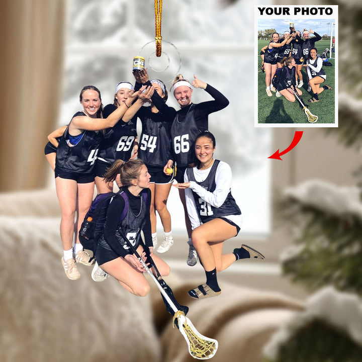 Lax Love - Personalized Photo Mica Ornament - Christmas Gift For Sports Lovers