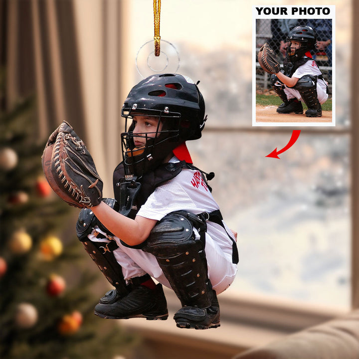 Little League Joy - Personalized Photo Mica Ornament - Christmas Gift For Sports Lovers