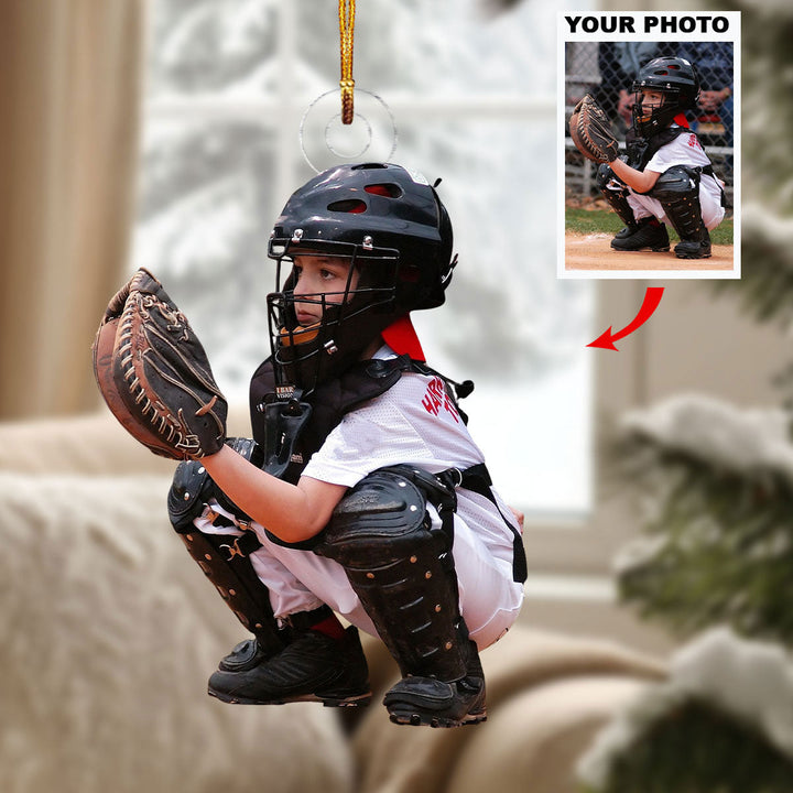 Little League Joy - Personalized Photo Mica Ornament - Christmas Gift For Sports Lovers