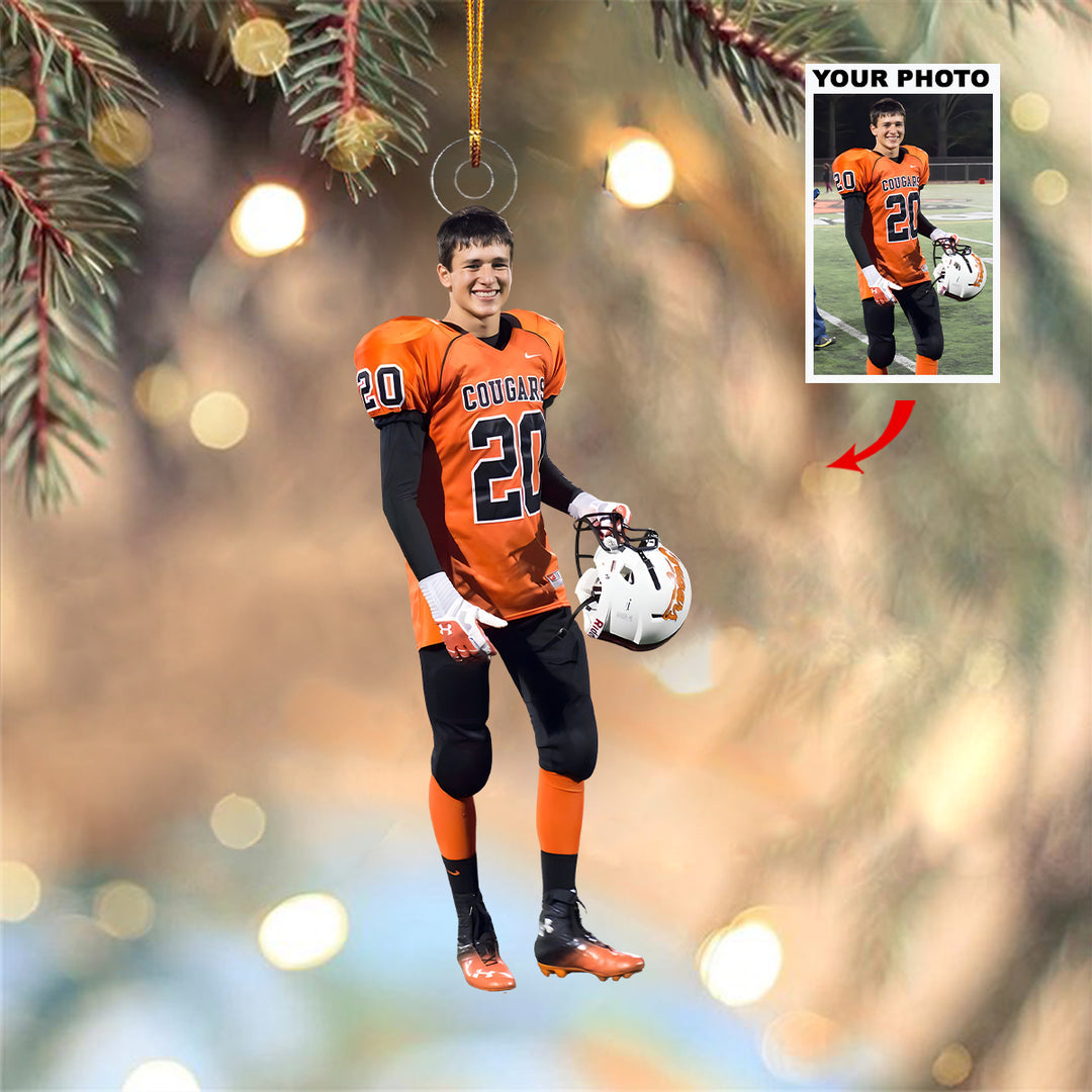 Field Warriors - Personalized Photo Mica Ornament - Christmas Gift For Football Lovers