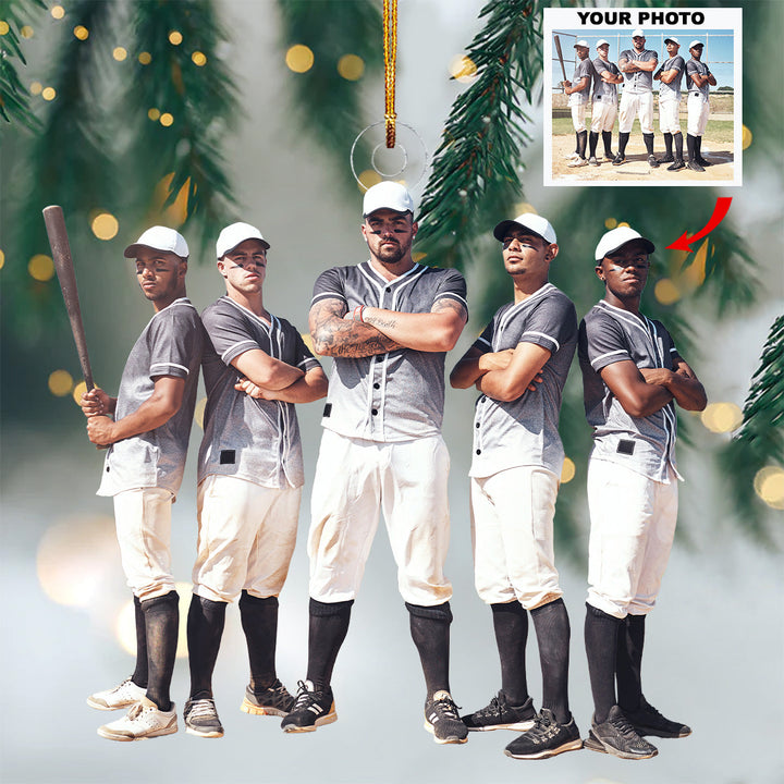 Base Bros - Personalized Photo Mica Ornament - Gift For Baseball Lover, Baseball Player, Family Member