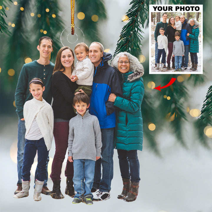 Joyful Kin - Personalized Photo Mica Ornament - Gift For Family, Family Members