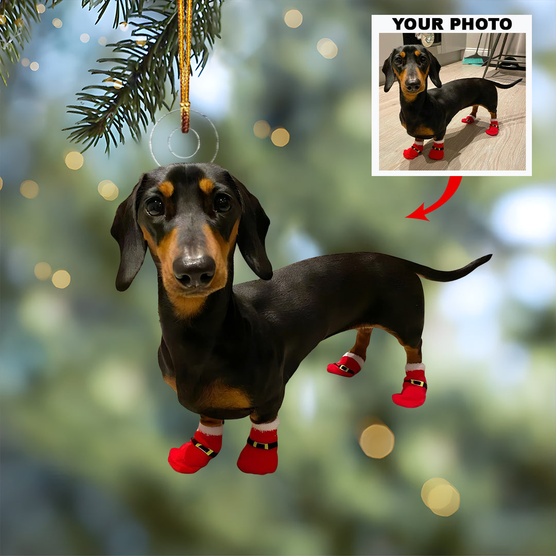 A Long Little Christmas - Personalized Photo Mica Ornament - Christmas Gift For Dog Lover, Dog Mom, Dog Dad