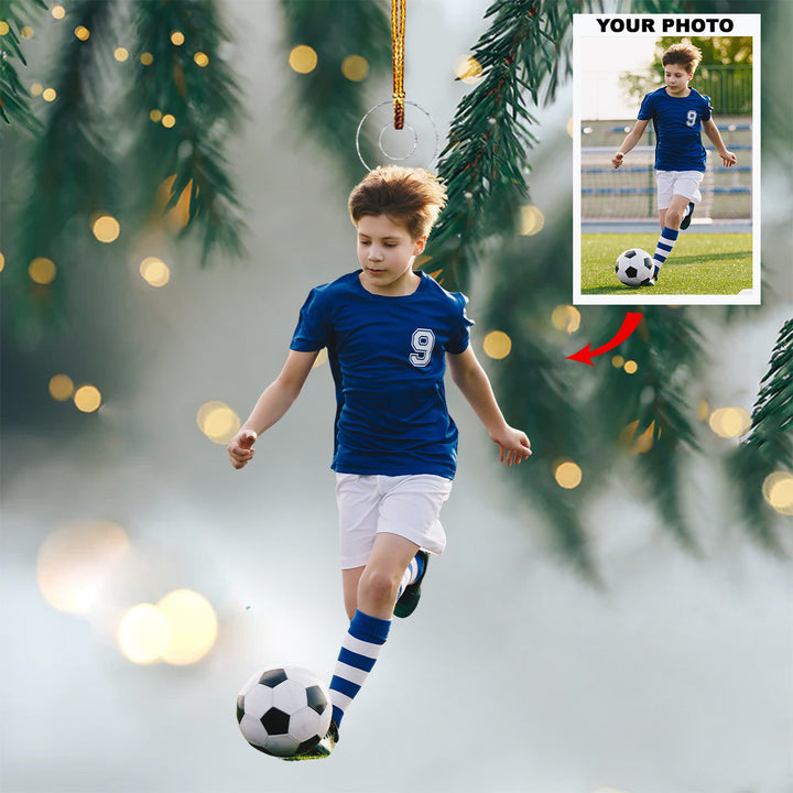 Goal Glow - Personalized Photo Mica Ornament - Christmas Gift For Sports Lovers