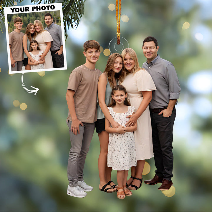 Customized Photo Ornament Family Christmas - Personalized Photo Mica Ornament