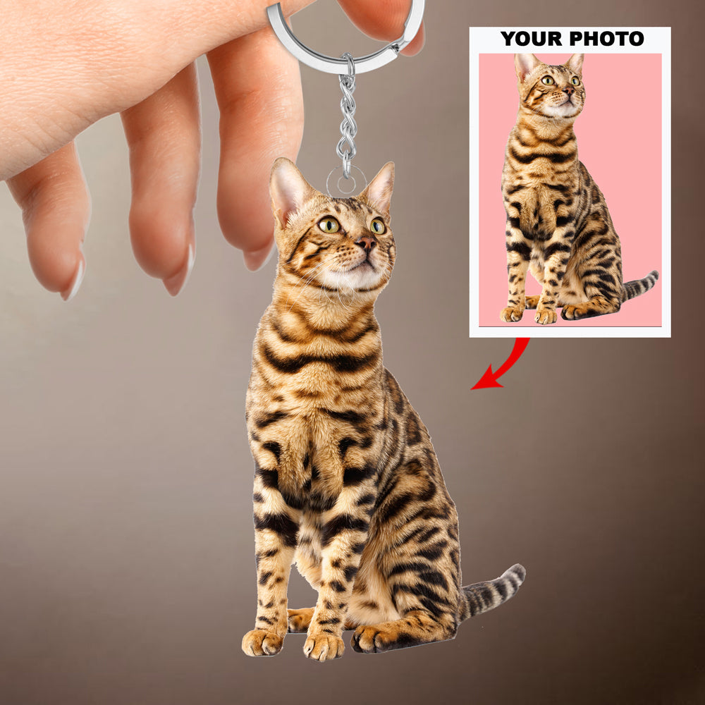 Personalized Custom Keychain - Birthday Gift For Cat Mom, Cat Dad, Dog Mom, Dog Dad, Cat Lover - Love My Cat, Custom Your Photo UPL0PD010