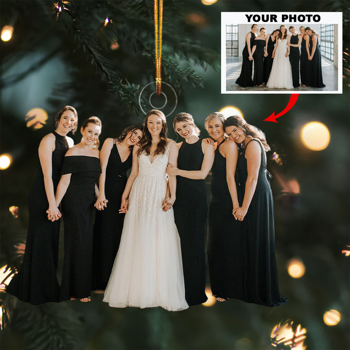 Cheers to love - Personalized Photo Mica Ornament - Christmas, Anniversary Gift For Couple, Wedding Couple