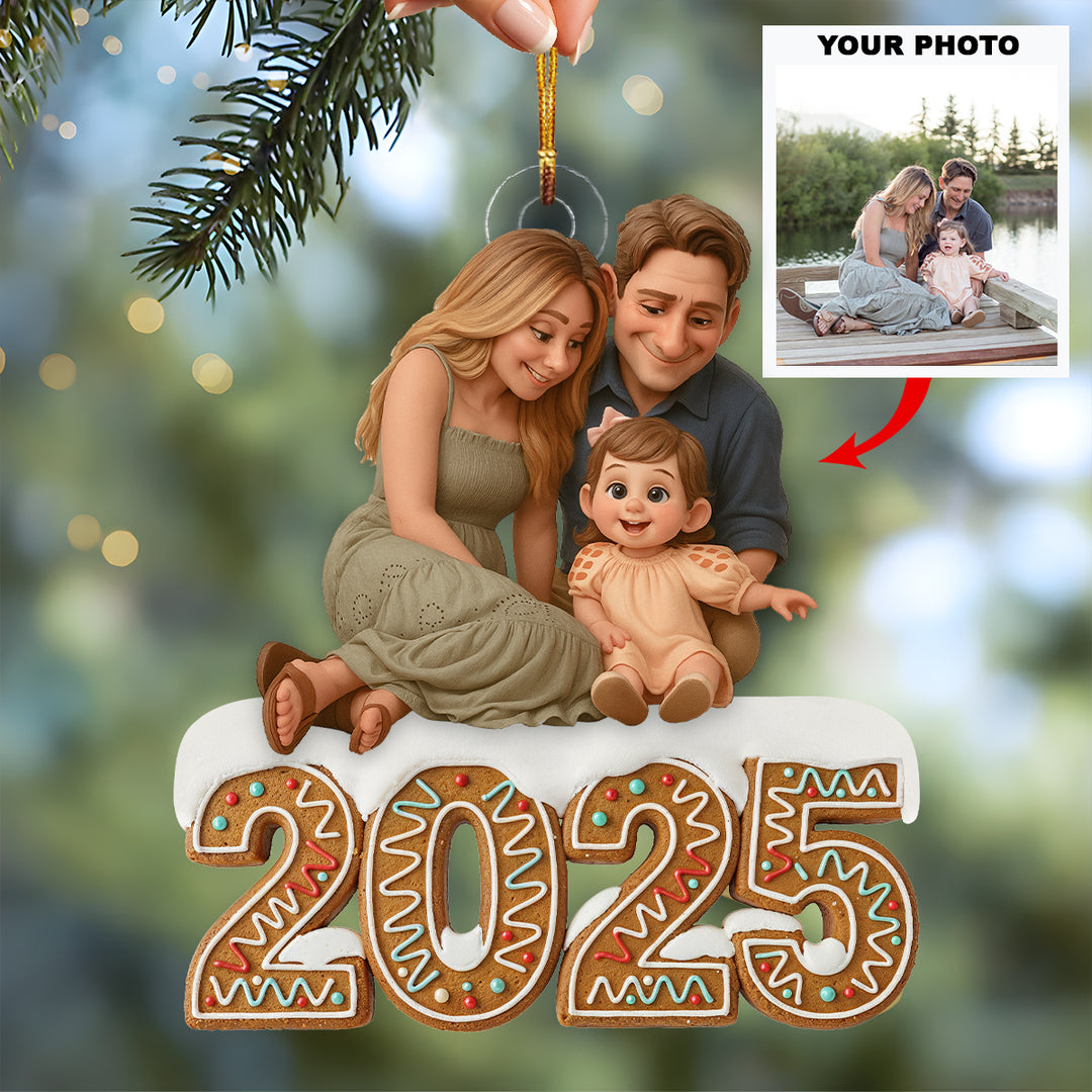 Made of Love 2025 - Personalized Photo Mica Ornament - Christmas Gift For Family Members UPL0LDH010