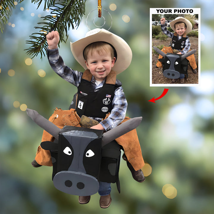Mini Rider - Personalized Photo Mica Ornament - Christmas Gift For Family Members