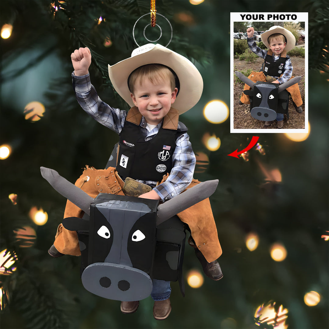 Mini Rider - Personalized Photo Mica Ornament - Christmas Gift For Family Members