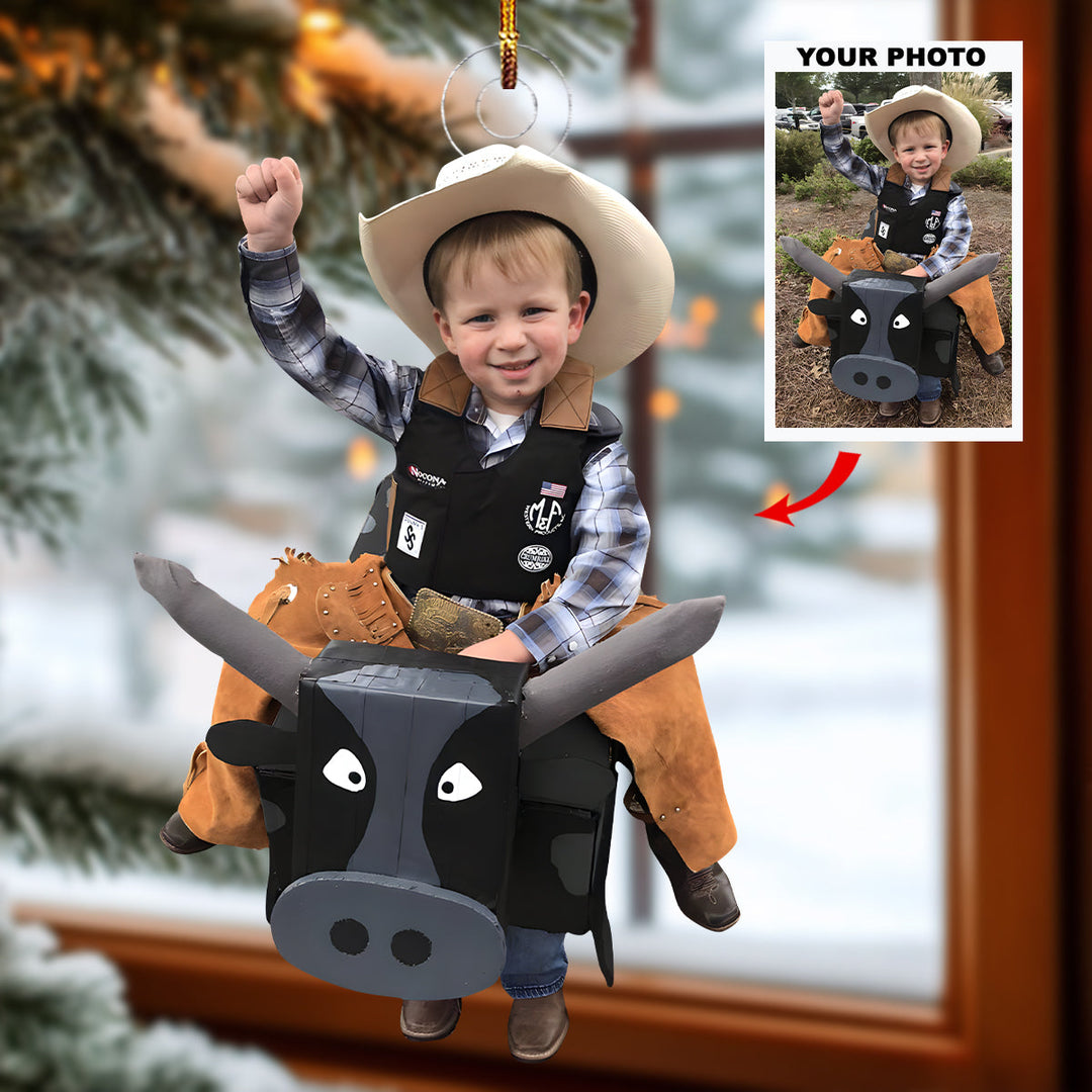 Mini Rider - Personalized Photo Mica Ornament - Christmas Gift For Family Members