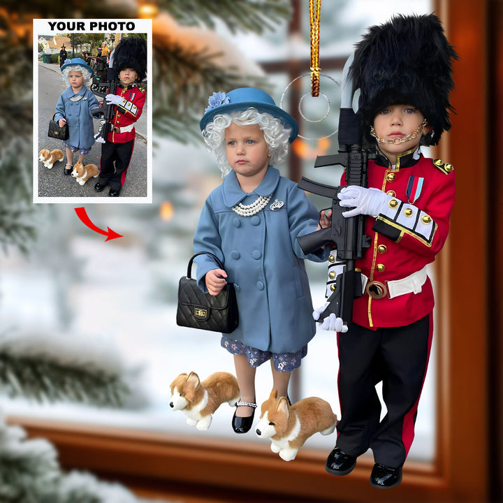 Royal Duo Delight - Personalized Photo Mica Ornament - Christmas Gift For Family Members