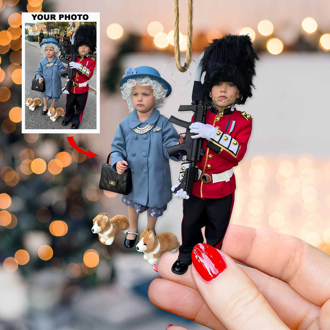 Royal Duo Delight - Personalized Photo Mica Ornament - Christmas Gift For Family Members