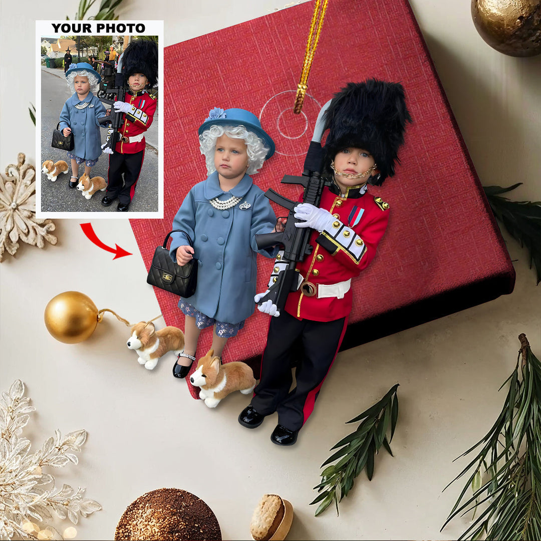 Royal Duo Delight - Personalized Photo Mica Ornament - Christmas Gift For Family Members