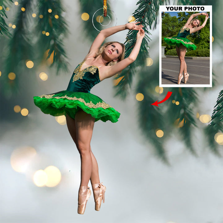 Flowing Harmony - Personalized Photo Mica Ornament - Christmas Gift For Ballet Members, Sport Lovers
