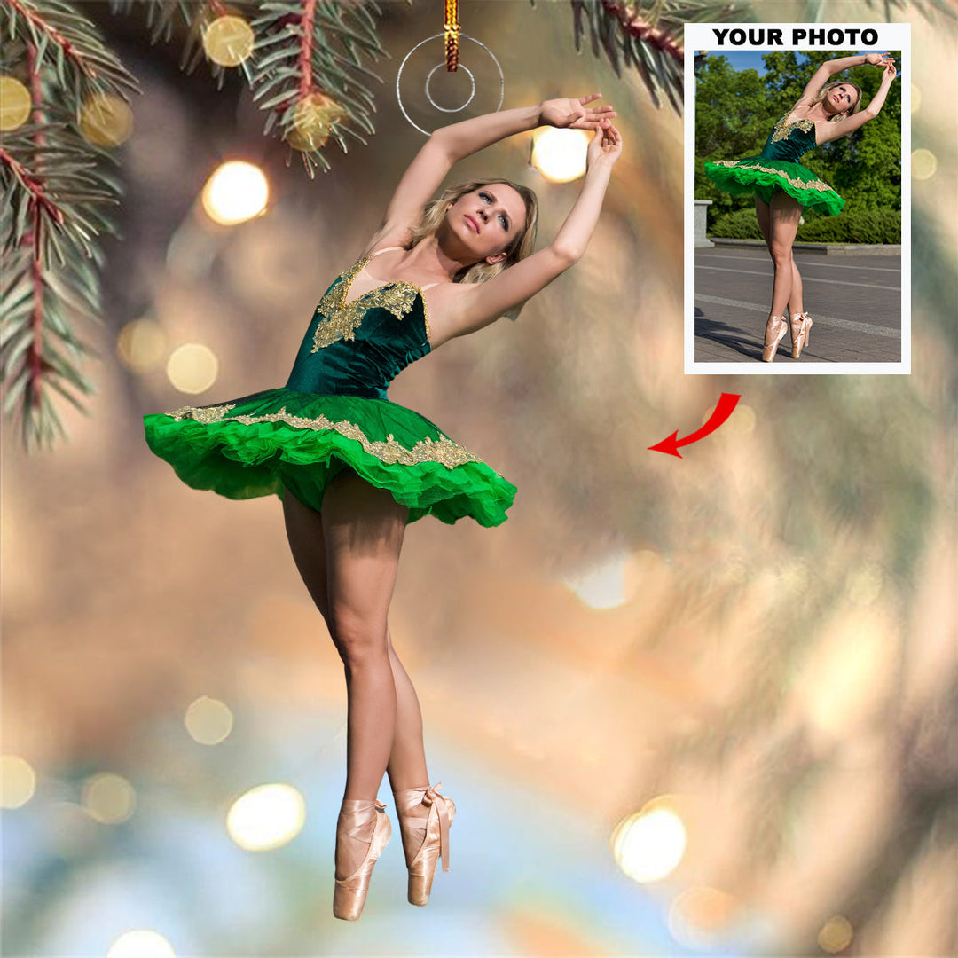 Flowing Harmony - Personalized Photo Mica Ornament - Christmas Gift For Ballet Members, Sport Lovers