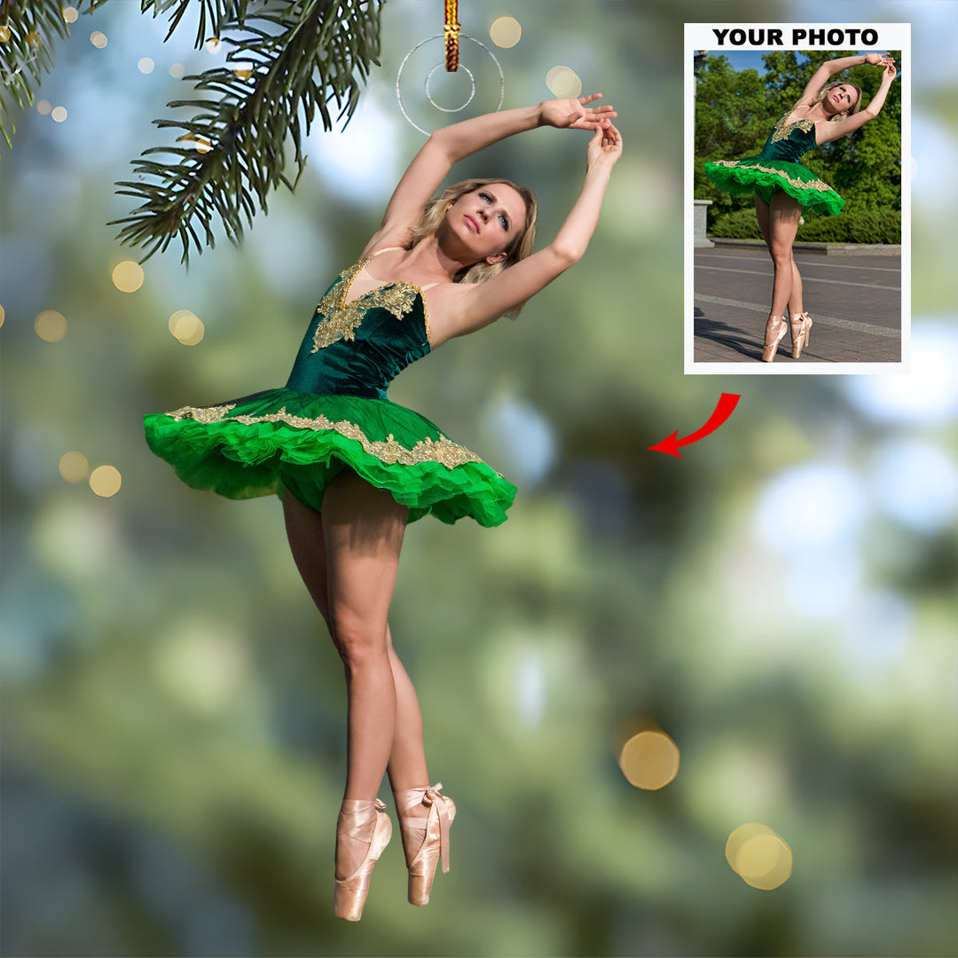 Flowing Harmony - Personalized Photo Mica Ornament - Christmas Gift For Ballet Members, Sport Lovers