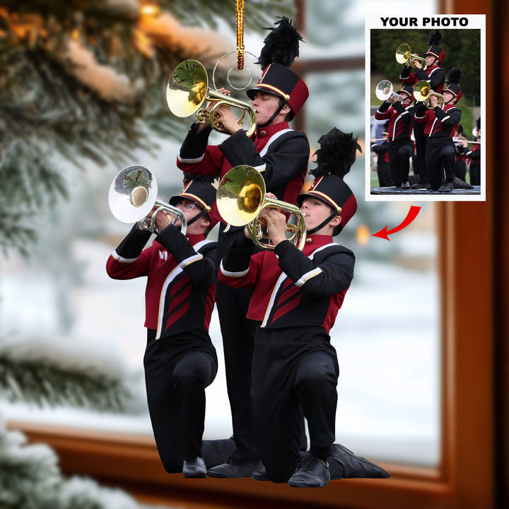 Marching Majesty - Personalized Photo Mica Ornament - Christmas Gift For Marching Band Members, Sport Lovers
