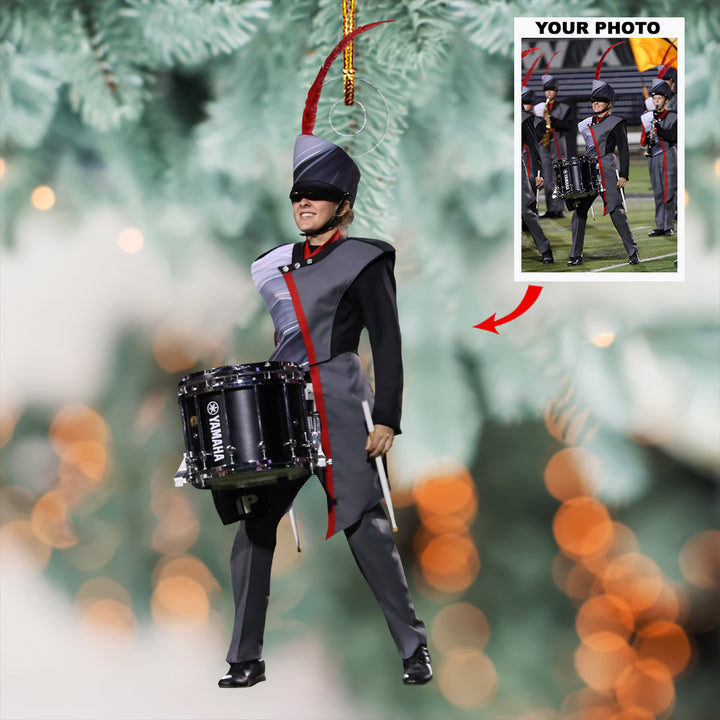 Percussion Pulse - Personalized Photo Mica Ornament - Christmas Gift For Marching Band Members, Sport Lovers