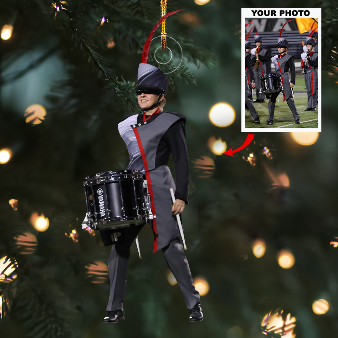 Percussion Pulse - Personalized Photo Mica Ornament - Christmas Gift For Marching Band Members, Sport Lovers