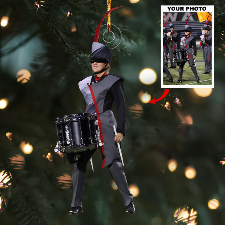 Percussion Pulse - Personalized Photo Mica Ornament - Christmas Gift For Marching Band Members, Sport Lovers