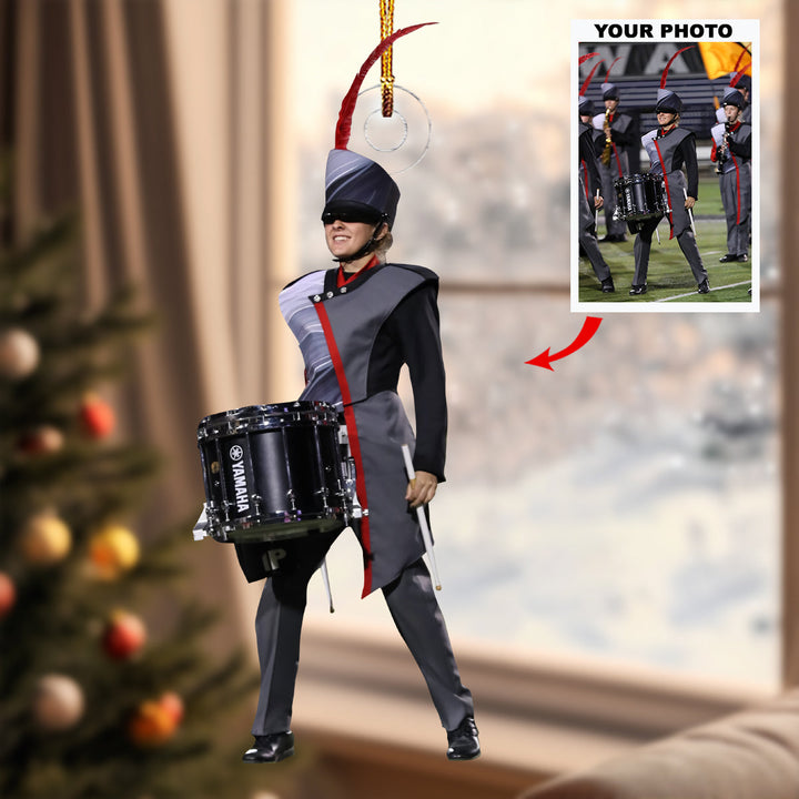 Percussion Pulse - Personalized Photo Mica Ornament - Christmas Gift For Marching Band Members, Sport Lovers