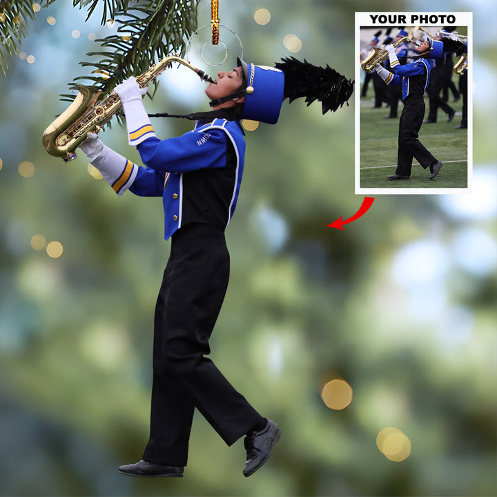 Rhythm and Resilience - Personalized Photo Mica Ornament - Christmas Gift For Marching Band Members, Sport Lovers