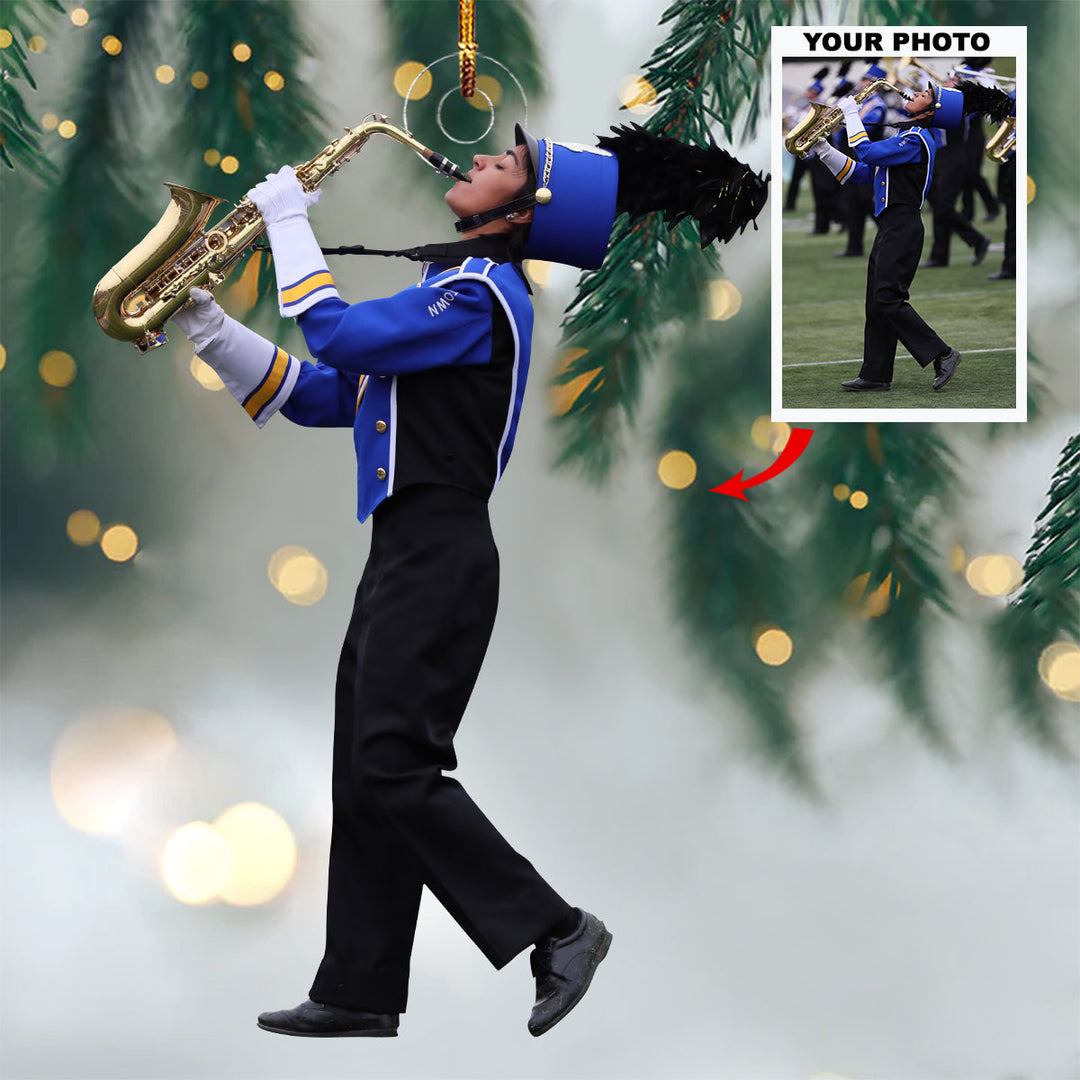Rhythm and Resilience - Personalized Photo Mica Ornament - Christmas Gift For Marching Band Members, Sport Lovers