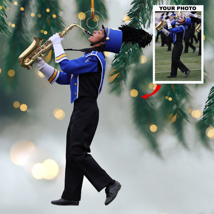 Rhythm and Resilience - Personalized Photo Mica Ornament - Christmas Gift For Marching Band Members, Sport Lovers