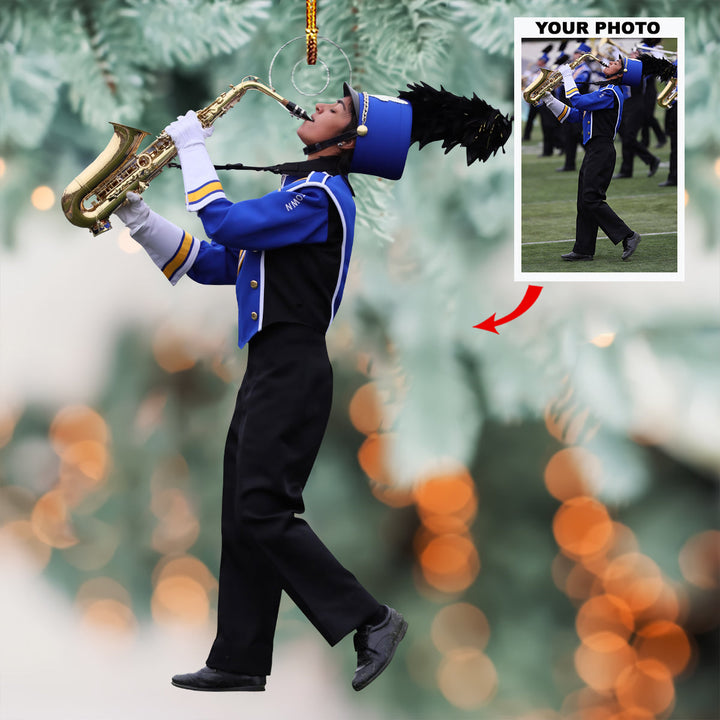 Rhythm and Resilience - Personalized Photo Mica Ornament - Christmas Gift For Marching Band Members, Sport Lovers