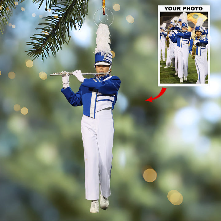 Symphony on the Field - Personalized Photo Mica Ornament - Christmas Gift For Marching Band Members, Sport Lovers