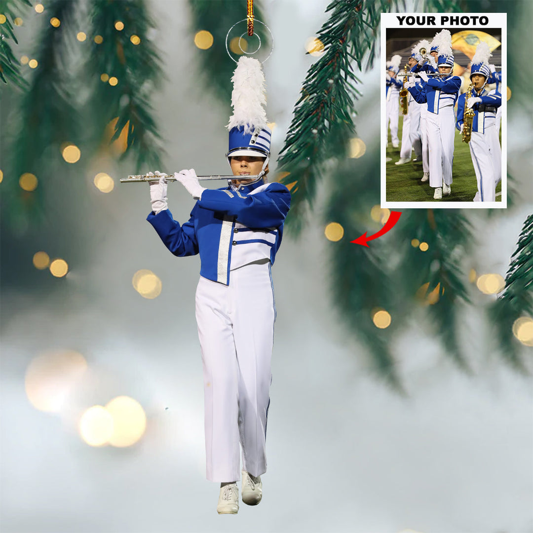 Symphony on the Field - Personalized Photo Mica Ornament - Christmas Gift For Marching Band Members, Sport Lovers