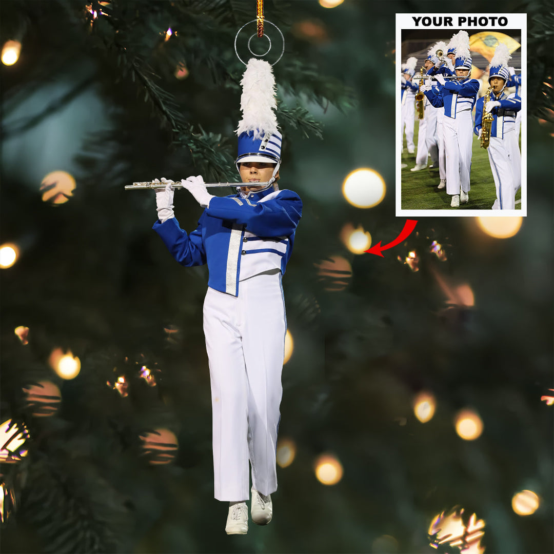 Symphony on the Field - Personalized Photo Mica Ornament - Christmas Gift For Marching Band Members, Sport Lovers