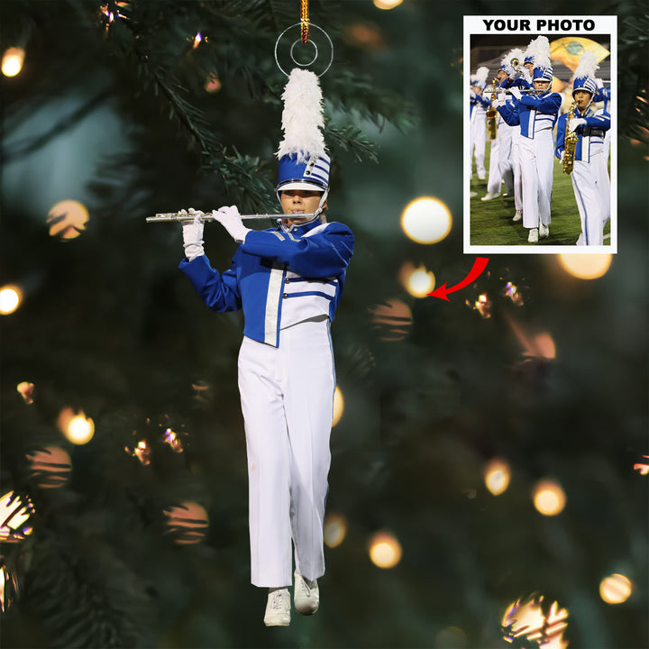 Symphony on the Field - Personalized Photo Mica Ornament - Christmas Gift For Marching Band Members, Sport Lovers