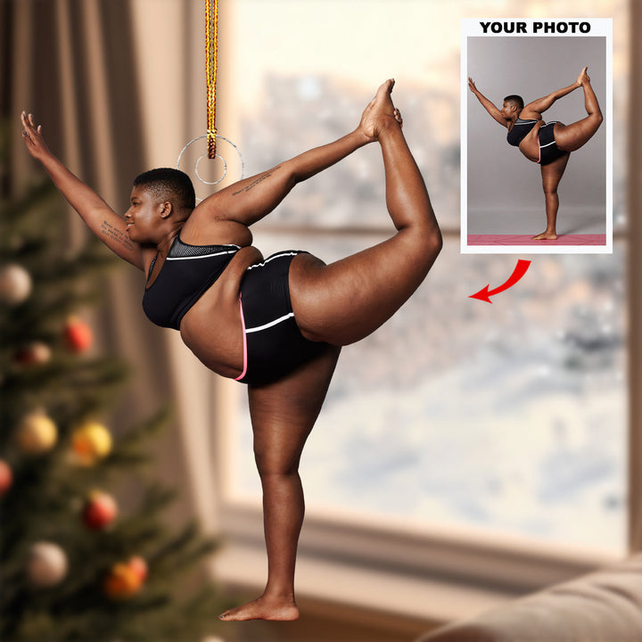 Elegant Motion - Personalized Photo Mica Ornament - Christmas Gift For Yoga Members, Sport Lovers