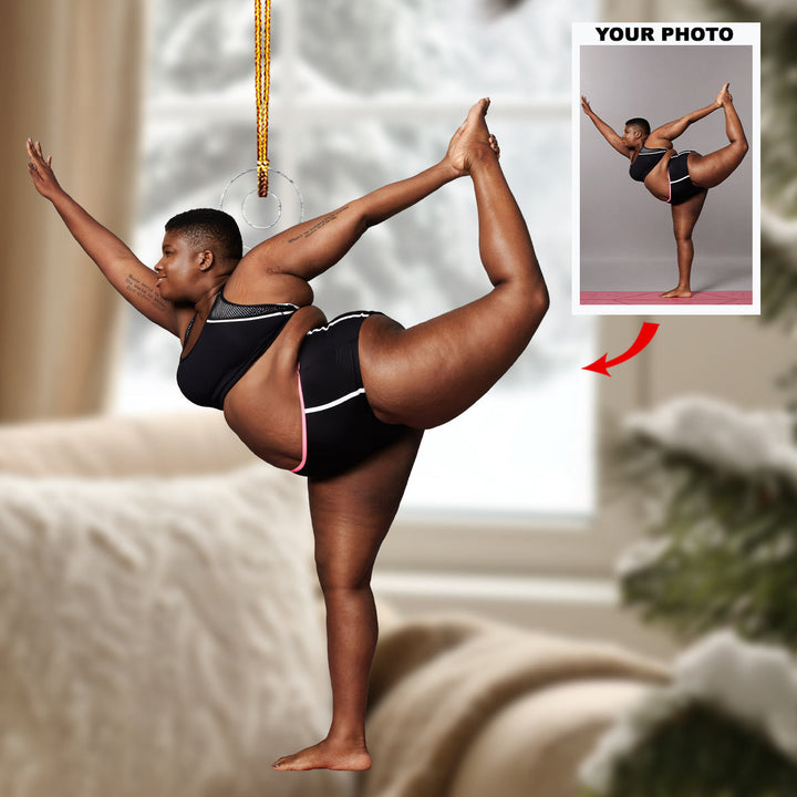 Elegant Motion - Personalized Photo Mica Ornament - Christmas Gift For Yoga Members, Sport Lovers