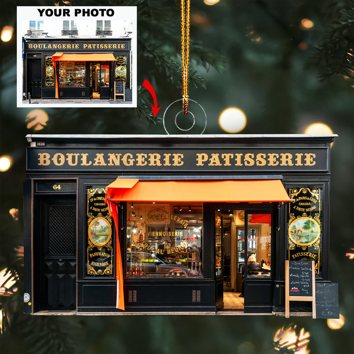 Golden Aisles - Personalized Photo Mica Ornament - Christmas Gift For Family Members