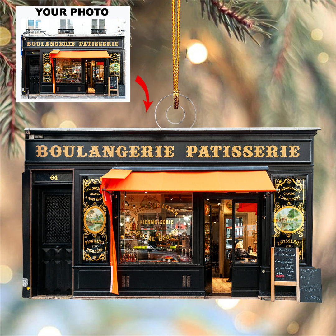 Golden Aisles - Personalized Photo Mica Ornament - Christmas Gift For Family Members