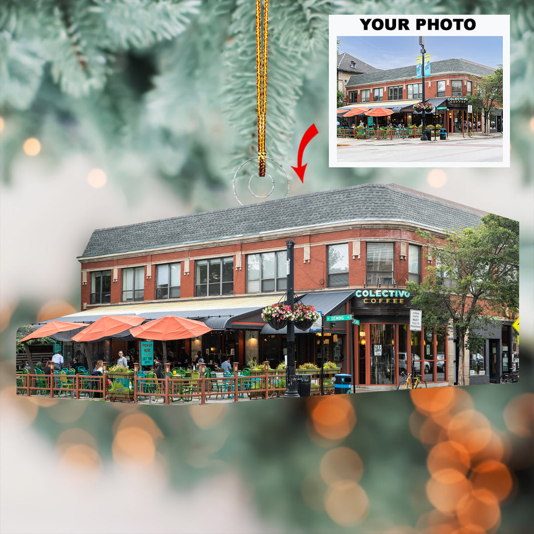 Shelf Serenity - Personalized Photo Mica Ornament - Christmas Gift For Family Members