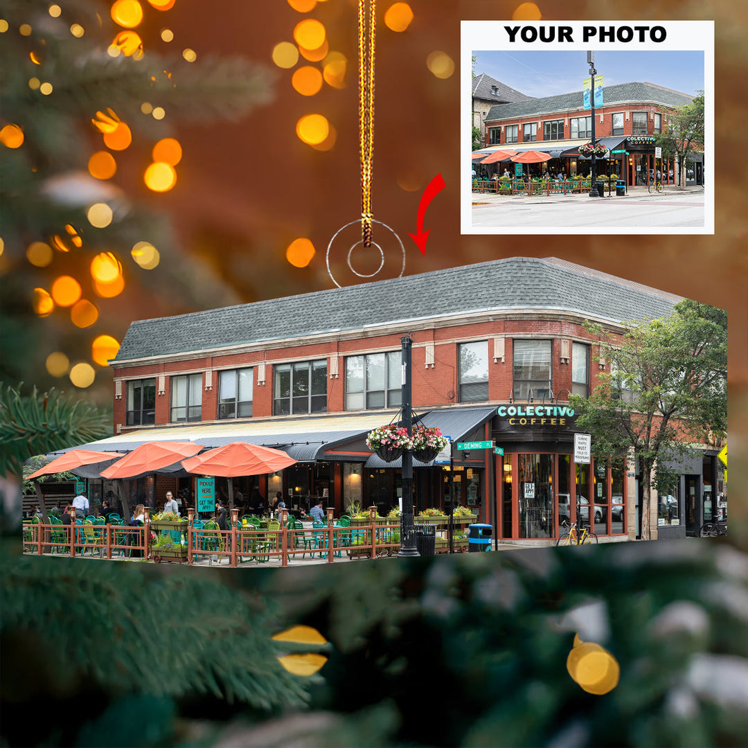 Shelf Serenity - Personalized Photo Mica Ornament - Christmas Gift For Family Members