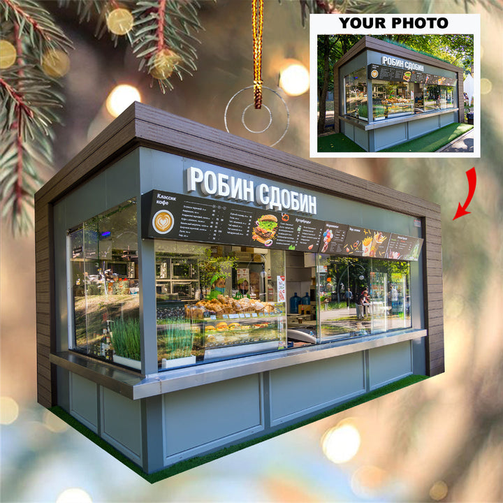 Window Display Wonder - Personalized Photo Mica Ornament - Christmas Gift For Family Members