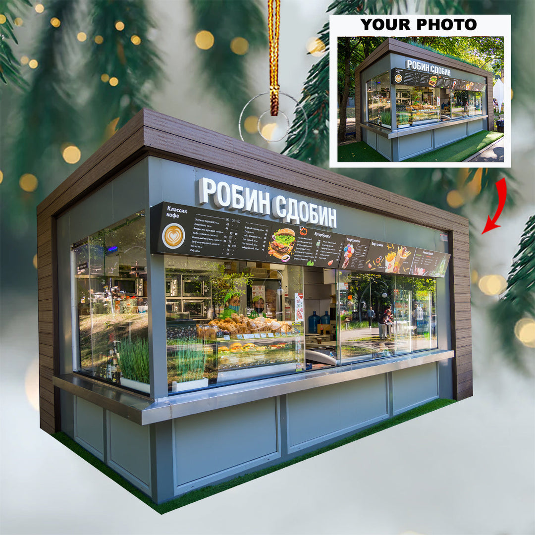 Window Display Wonder - Personalized Photo Mica Ornament - Christmas Gift For Family Members