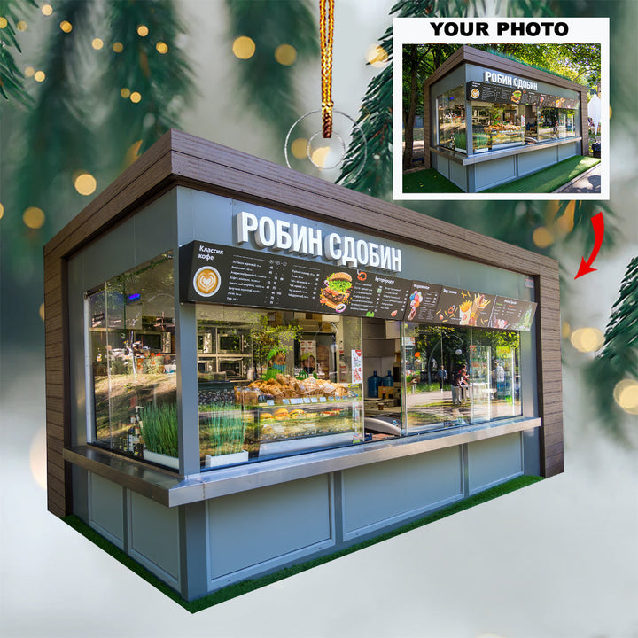 Window Display Wonder - Personalized Photo Mica Ornament - Christmas Gift For Family Members