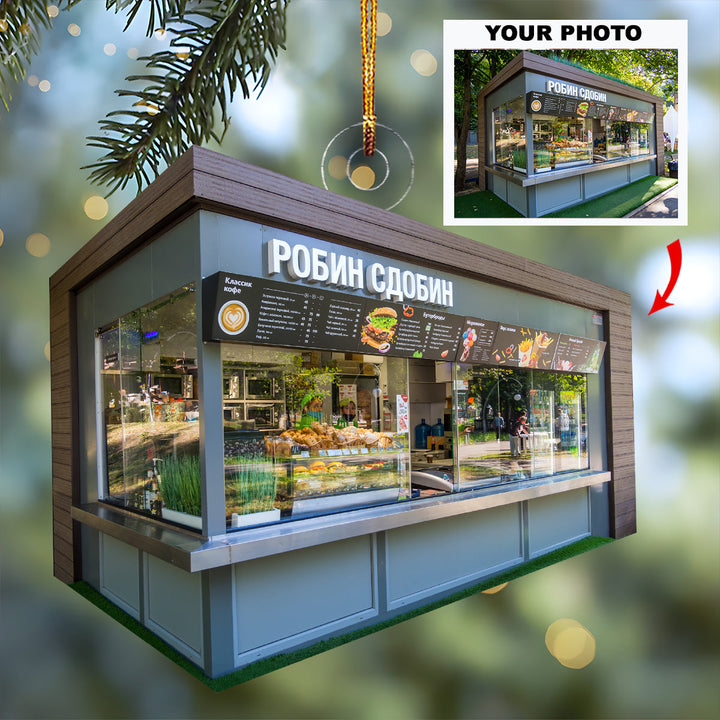 Window Display Wonder - Personalized Photo Mica Ornament - Christmas Gift For Family Members