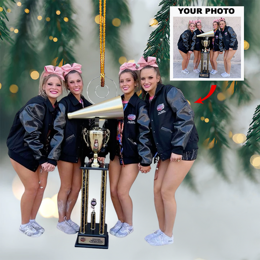 Cheerful Spirit - Personalized Photo Mica Ornament - Christmas Gift For Cheerleader, Sport Lovers