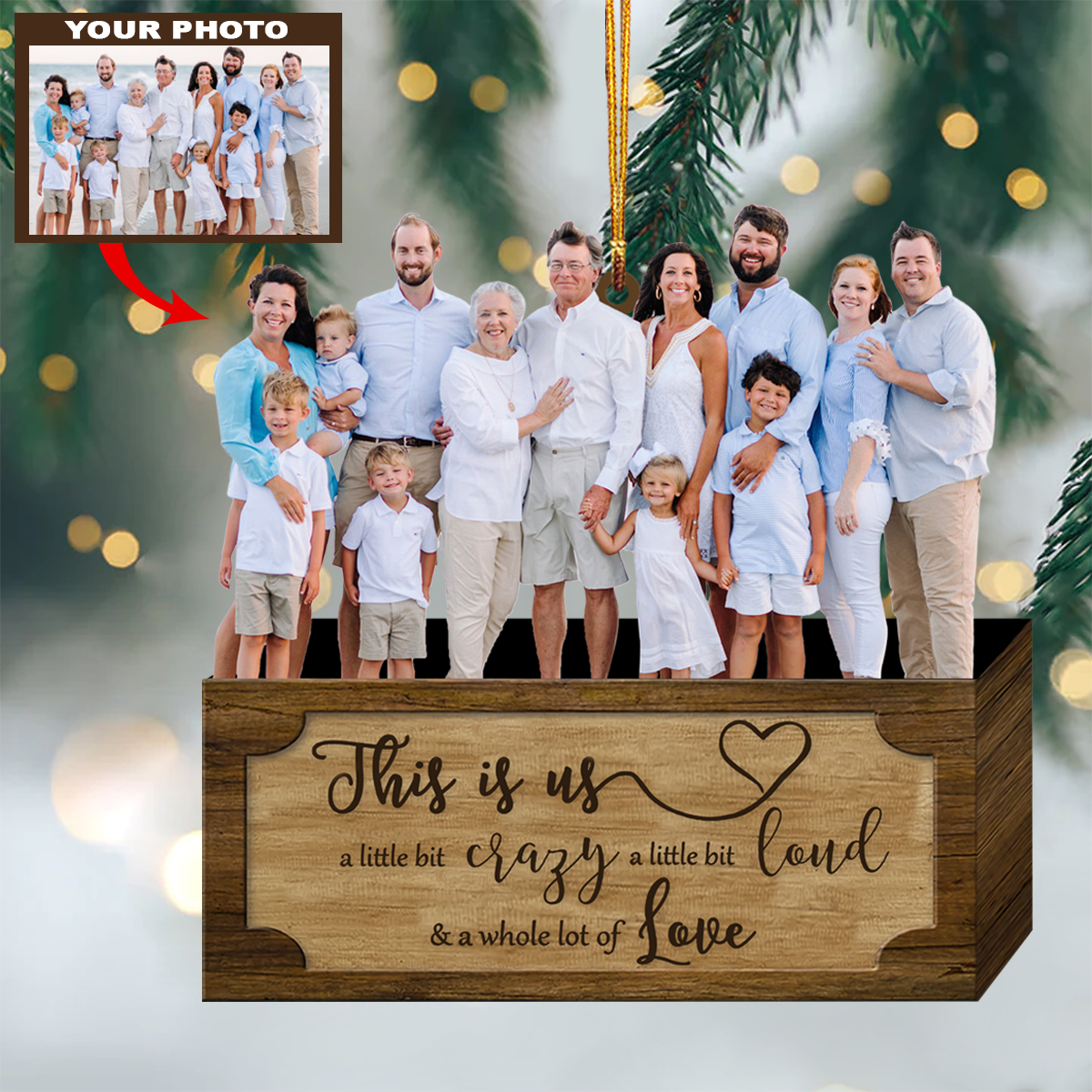 Personalized Photo Mica Ornament - Gift For Family - This Is My Family V2 ARND036 UPL0VL003