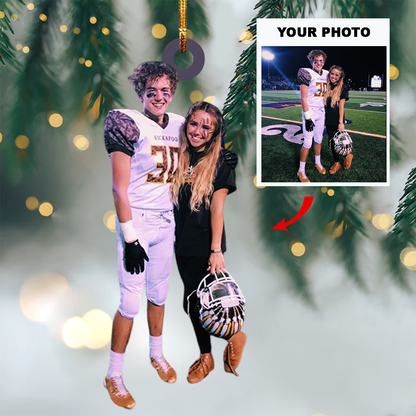 American Football Ornament - Personalized Photo Mica Ornament