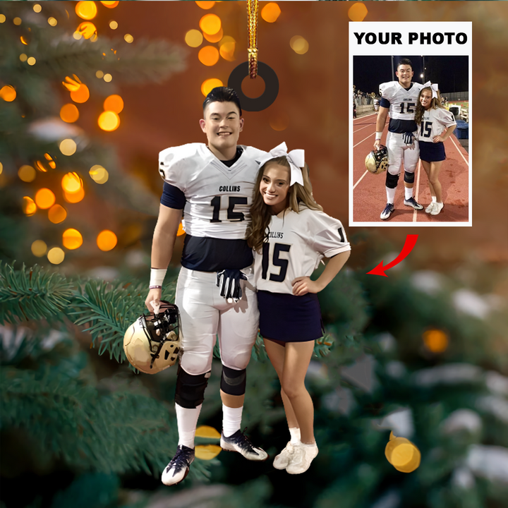 American Football Ornament - Personalized Photo Mica Ornament
